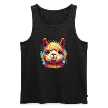 Alpaca - Men's Premium Organic Tank Top - black - Front - Michal (187cm)