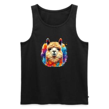 Alpaka - Männer Premium Bio Tank Top - Schwarz - Vorne - Michal (187cm)