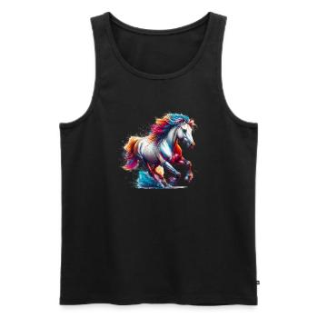 Cheval - Débardeur bio Premium Homme - noir - Devant - Michal (187cm)