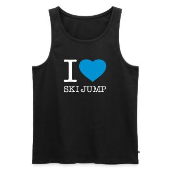 I LOVE SKI JUMP Skispringen - Männer Premium Bio Tank Top - Schwarz - Vorne - AI Model Male 178 light (178cm)