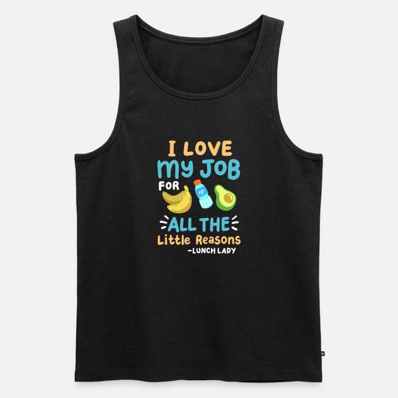 Schulessen Cafeteria-Mitarbeiterin - Männer Premium Bio Tank Top - Schwarz