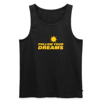 Follow Your Dreams - Men's Premium Organic Tank Top - black - Front - AI Model Male 178 light (178cm)