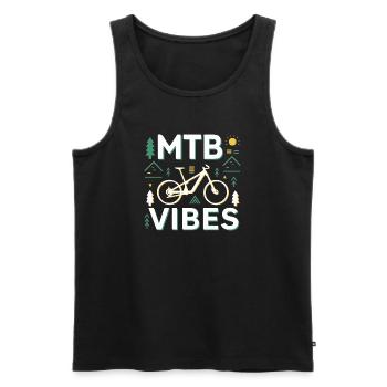 Mountain Bike Vibes Illustration - Men's Premium Organic Tank Top - black - Front - Michal (187cm)