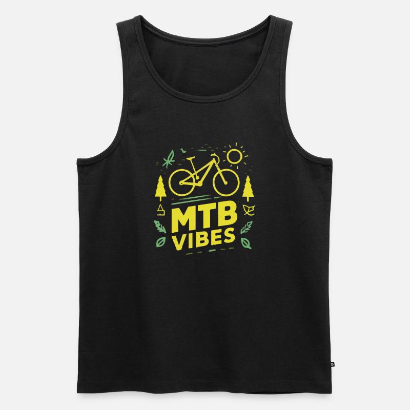 Mountainbiken MTB Vibes - Männer Premium Bio Tank Top - Schwarz