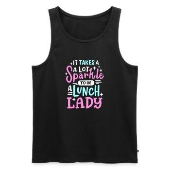 Mitarbeiterin der Schulcafeteria als Kantinendame - Männer Premium Bio Tank Top - Schwarz - Vorne - Michal (187cm)