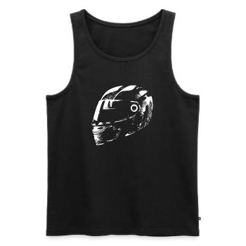 Rennfahrer Helm Auto Motorrad Symbol Illustration - Männer Premium Bio Tank Top - Schwarz - Vorne - Michal (187cm)