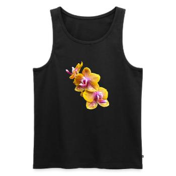 Orchid Blossom Phalaenopsis Sogo Lawrence Flowers 2 - Men's Premium Organic Tank Top - black - Front - Michal (187cm)