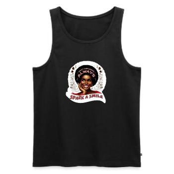 SPARK A SMILE - Men's Premium Organic Tank Top - black - Front - AI Model Male 178 light (178cm)