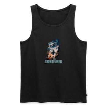 Abenteurer - Männer Premium Bio Tank Top - Schwarz - Vorne - Michal (187cm)