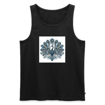 Pfau - Männer Premium Bio Tank Top - Schwarz - Vorne - Michal (187cm)