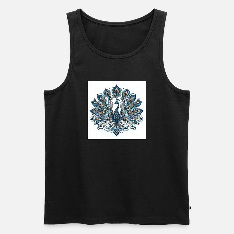 Pfau - Männer Premium Bio Tank Top - Schwarz