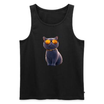 Britisch Kurzhaar Katze BKH Katzenmama Süße Katzen - Männer Premium Bio Tank Top - Schwarz - Vorne - AI Model Male 178 light (178cm)