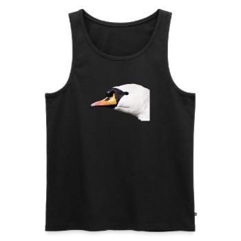 Schwanenporträt Schwarzweiß Kontrast - Männer Premium Bio Tank Top - Schwarz - Vorne - Michal (187cm)