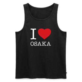 I LOVE OSAKA - Männer Premium Bio Tank Top - Schwarz - Vorne - Michal (187cm)