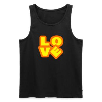 LOVE - Männer Premium Bio Tank Top - Schwarz - Vorne - AI Model Male 178 light (178cm)