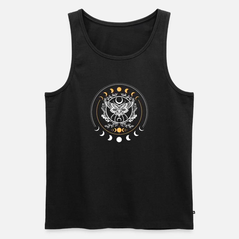 Himmlische Motten-Mandala - Männer Premium Bio Tank Top - Schwarz