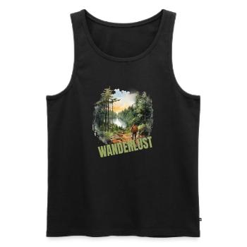 Wandern - Männer Premium Bio Tank Top - Schwarz - Vorne - Michal (187cm)