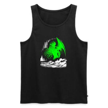 Cthulhu taucht aus den Meeren auf (2 farben) - Männer Premium Bio Tank Top - Schwarz - Vorne - Michal (187cm)
