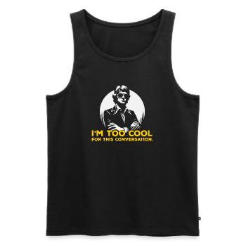 Bold Silhouette Slogan Tee - Männer Premium Bio Tank Top - Schwarz - Vorne - AI Model Male 178 light (178cm)