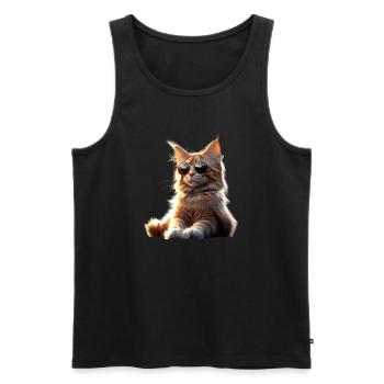 Maine Coon Chat Chat Maman Chat Maine Coon Chats - Débardeur bio Premium Homme - noir - Devant - Michal (187cm)