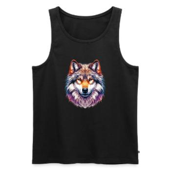 Wolf - Men's Premium Organic Tank Top - black - Front - AI Model Male 178 light (178cm)
