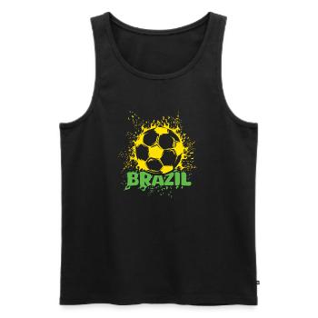 Brésil Football Explosion Brésil Joueur de football Fan - Débardeur bio Premium Homme - noir - Devant - AI Model Male 178 light (178cm)