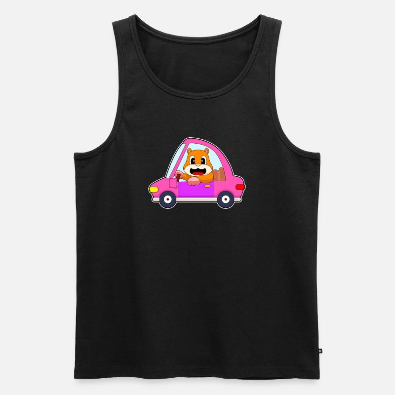 Hamster Auto - Männer Premium Bio Tank Top - Schwarz