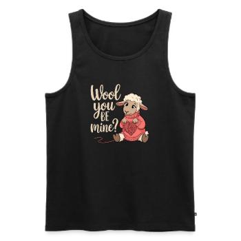 Wolliges Valentinsherz Schäfchen - Männer Premium Bio Tank Top - Schwarz - Vorne - Michal (187cm)