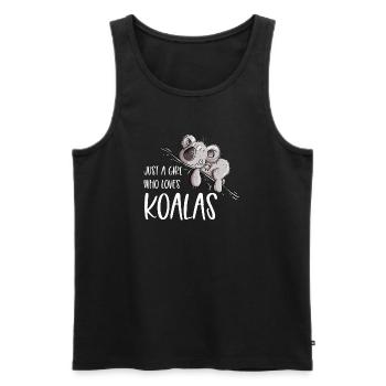 Juste une fille qui aime les koalas Koala Bear - Débardeur bio Premium Homme - noir - Devant - Michal (187cm)