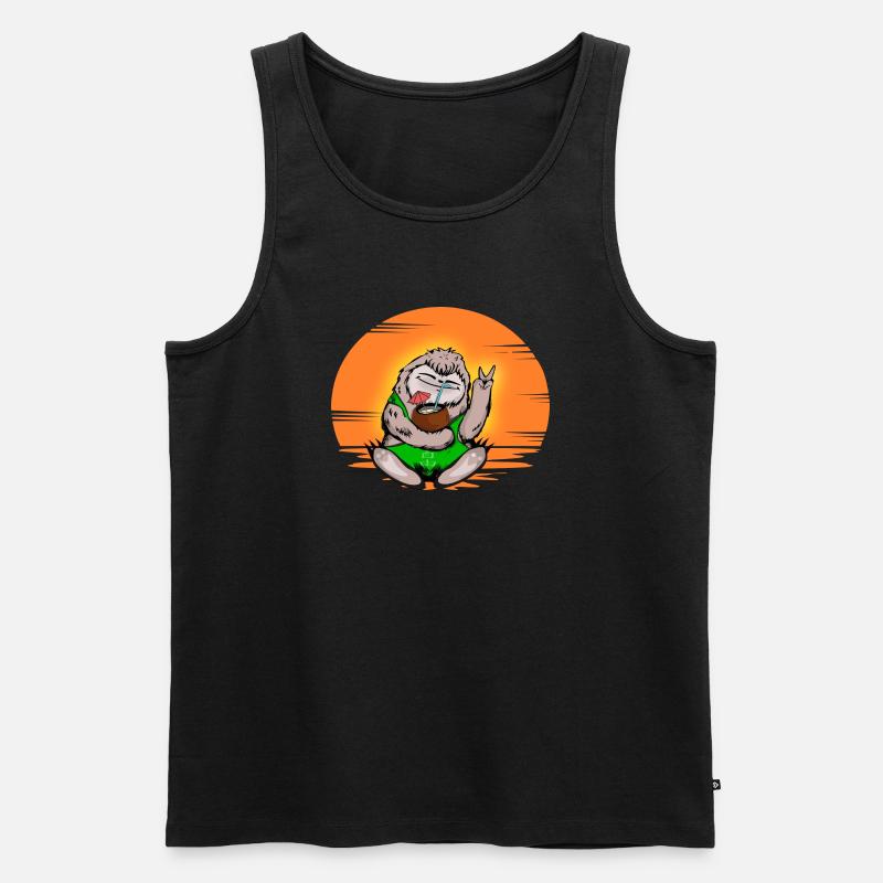 Faultier - Männer Premium Bio Tank Top - Schwarz