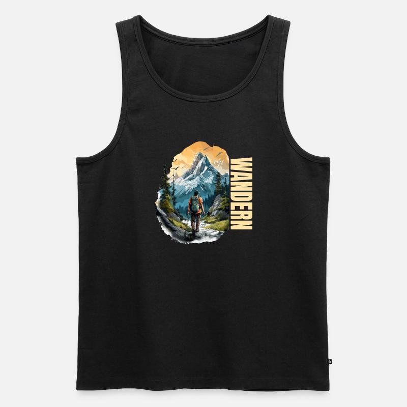 Wandern - Männer Premium Bio Tank Top - Schwarz