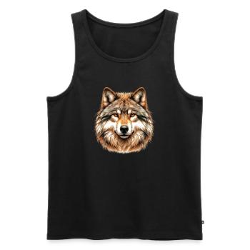 Wolf - Men's Premium Organic Tank Top - black - Front - AI Model Male 178 light (178cm)