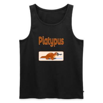 Schnabeltier Australien - Männer Premium Bio Tank Top - Schwarz - Vorne - AI Model Male 178 light (178cm)