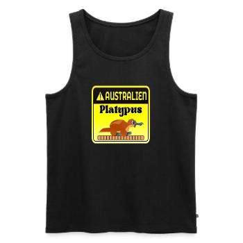AUSTRALIEN PLATYPUS - Männer Premium Bio Tank Top - Schwarz - Vorne - AI Model Male 178 light (178cm)