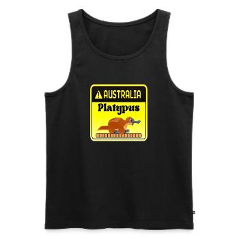 Australien Schnabeltier-Warnung - Säugetiere - Männer Premium Bio Tank Top - Schwarz - Vorne - AI Model Male 178 light (178cm)