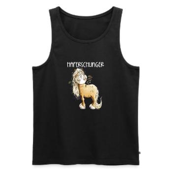 Haflinger Pferd Haferschlinger Wortspiel - Männer Premium Bio Tank Top - Schwarz - Vorne - Michal (187cm)