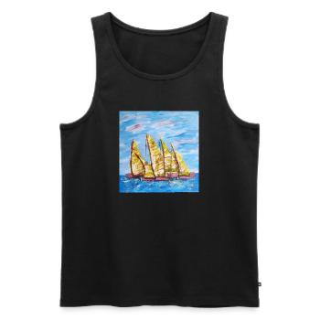 Fjordboot Segelregatte - Männer Premium Bio Tank Top - Schwarz - Vorne - Michal (187cm)
