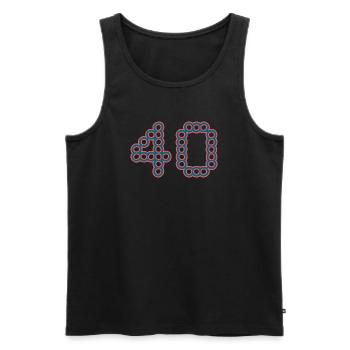 40. 40 YEARS. 40th ANNIVERSARY. 40 YEARS ANNIVERSARY. - Men's Premium Organic Tank Top - black - Front - Michal (187cm)