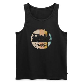retro Dampflok Eisenbahn alte Lok vintage Symbol - Männer Premium Bio Tank Top - Schwarz - Vorne - AI Model Male 178 light (178cm)