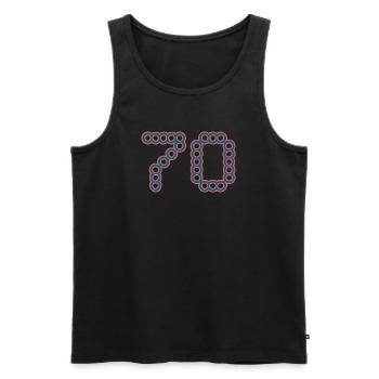 70. 70 YEARS. 70th ANNIVERSARY. 70 YEARS ANNIVERSARY. - Men's Premium Organic Tank Top - black - Front - Michal (187cm)