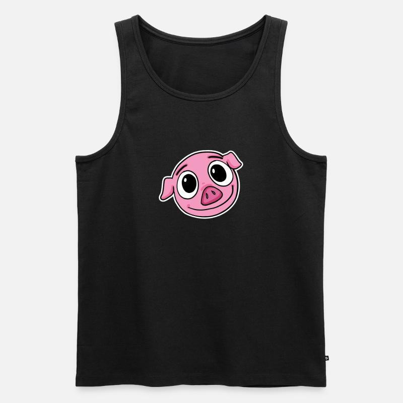 Schwein Kopf - Männer Premium Bio Tank Top - Schwarz