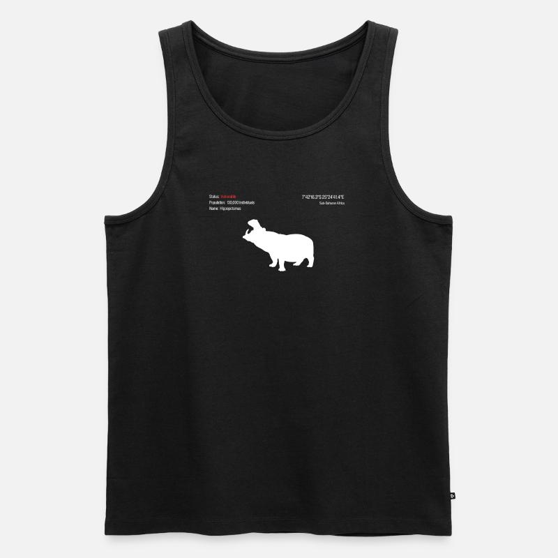 Nilpferd - Männer Premium Bio Tank Top - Schwarz