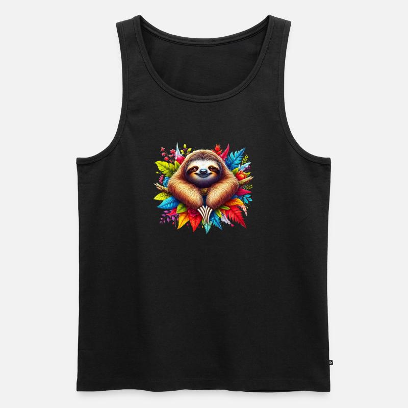 Faultier - Männer Premium Bio Tank Top - Schwarz