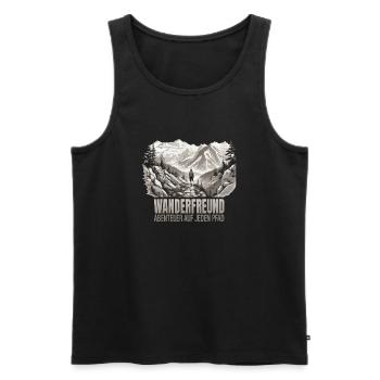 Abenteuer auf jeden Pfad - Männer Premium Bio Tank Top - Schwarz - Vorne - AI Model Male 178 light (178cm)
