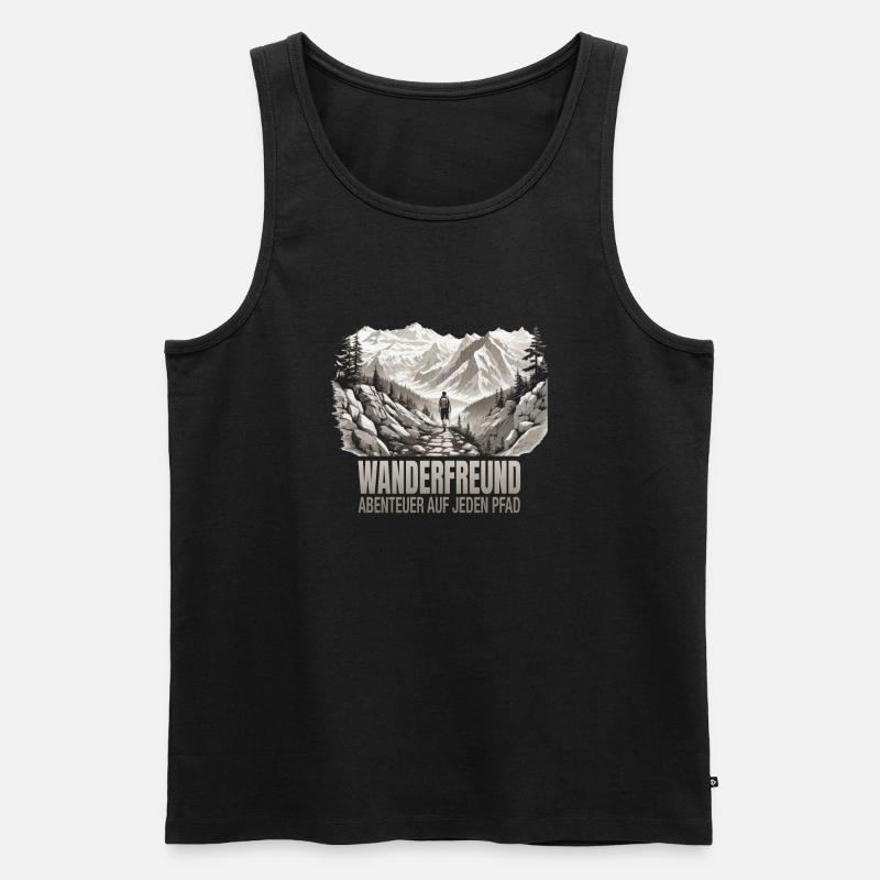 Abenteuer auf jeden Pfad - Männer Premium Bio Tank Top - Schwarz