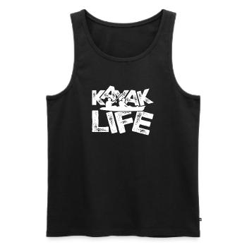 Kajak Leben Duo - Männer Premium Bio Tank Top - Schwarz - Vorne - Michal (187cm)
