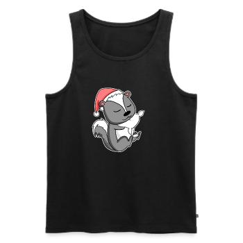 Skunk Mignon Fatigué Dormir À Noël - Débardeur bio Premium Homme - noir - Devant - Michal (187cm)