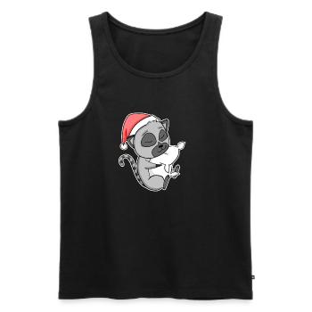 Lemuren Niedlich Müde Ausschlafen Weihnachten - Männer Premium Bio Tank Top - Schwarz - Vorne - AI Model Male 178 light (178cm)