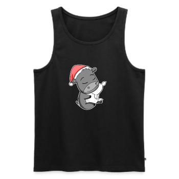 Esel Niedlich Müde Ausschlafen Weihnachten - Männer Premium Bio Tank Top - Schwarz - Vorne - AI Model Male 178 light (178cm)