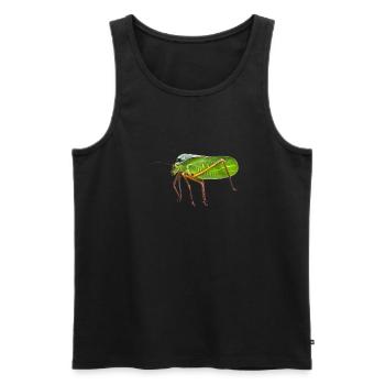 my Giant Hooded Katydid. nature pic, no graphics - Männer Premium Bio Tank Top - Schwarz - Vorne - AI Model Male 178 light (178cm)
